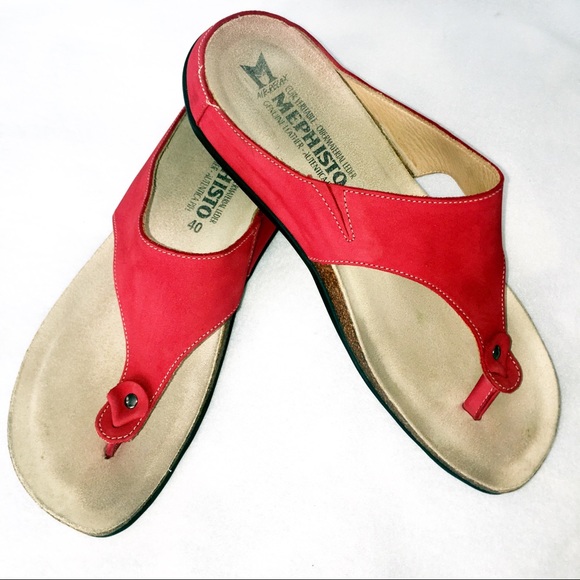 Mephisto Shoes - Mephisto | Women’s Red Leather Sandals size 10